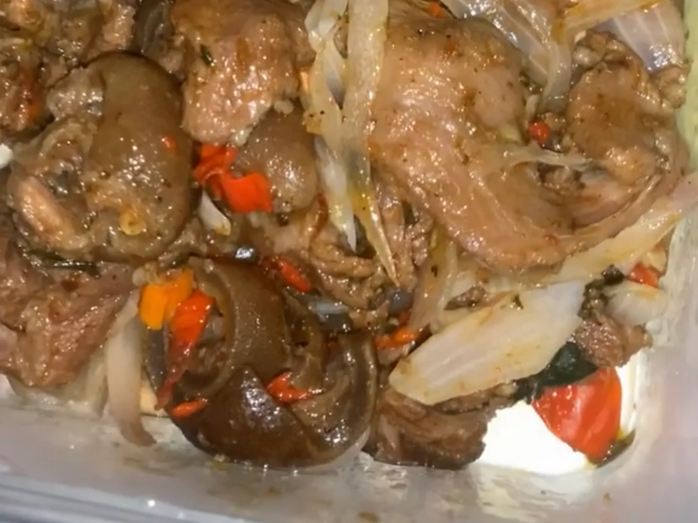 Asun (Goat in Pepper Sauce) prepared recipe