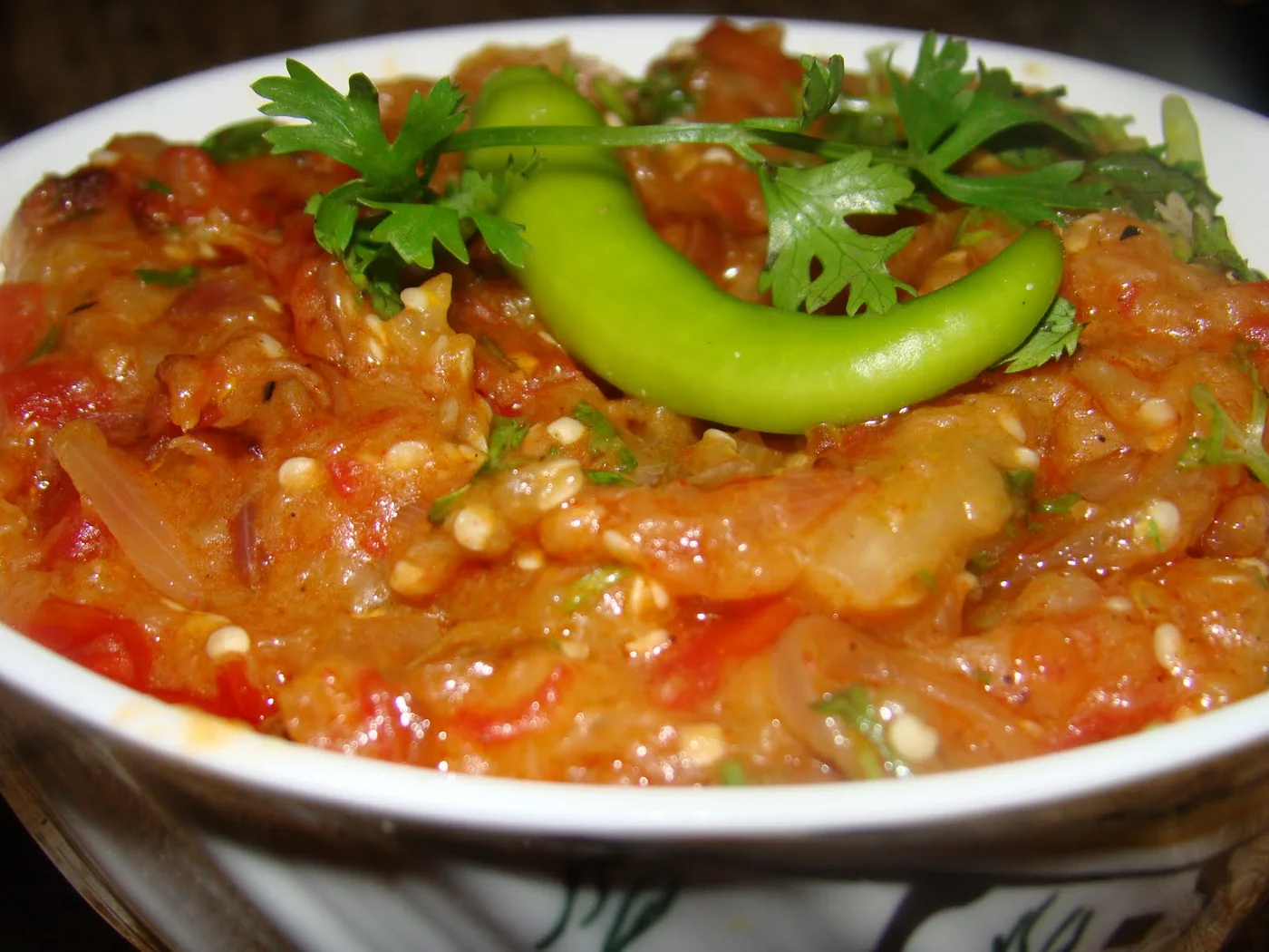 Baingan Bartha (South Indian Eggplant with Coconut and Chili) I prepared recipe