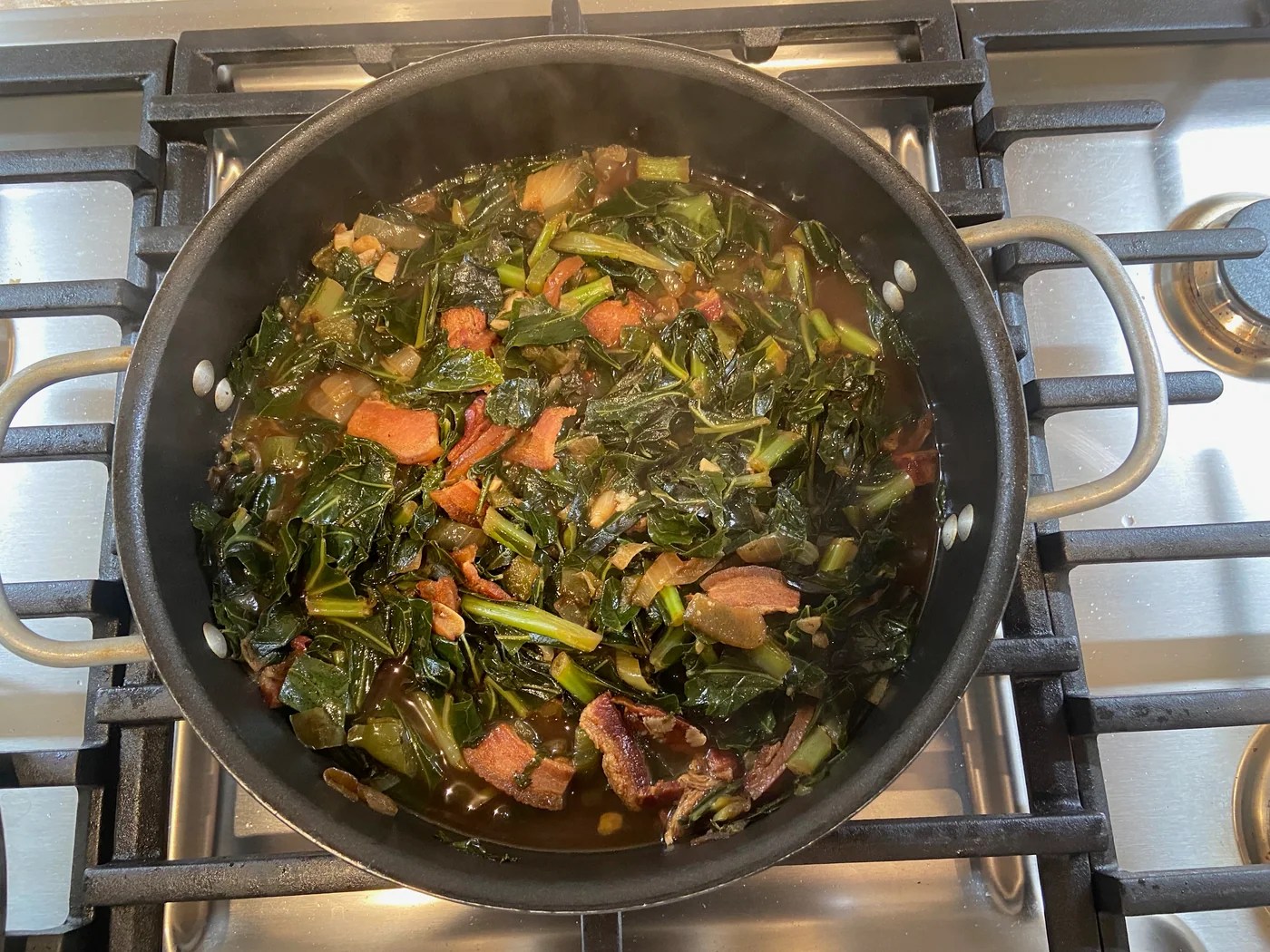 Braised Collard Greens prepared recipe