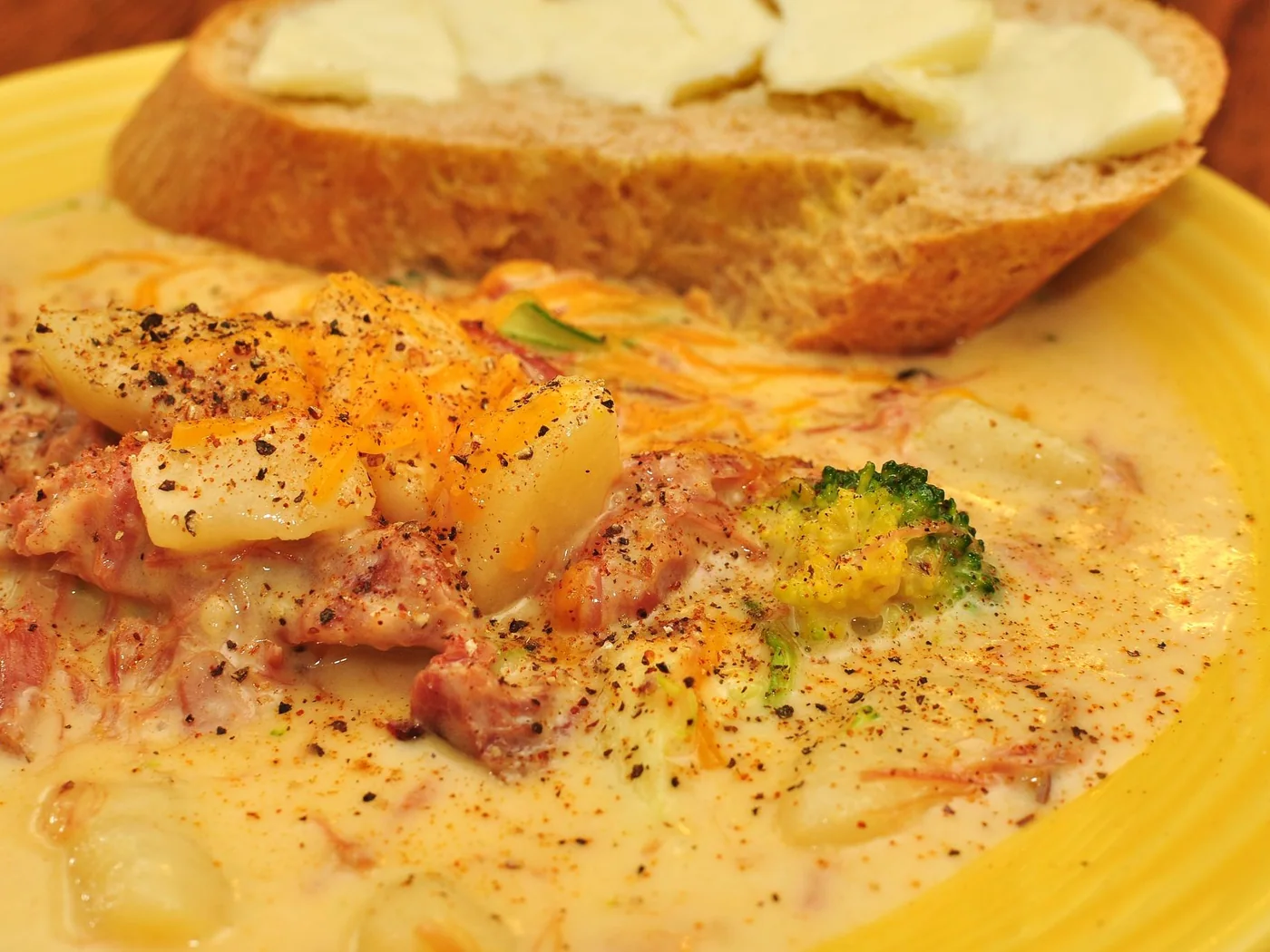 Cheesy Potato Soup prepared recipe