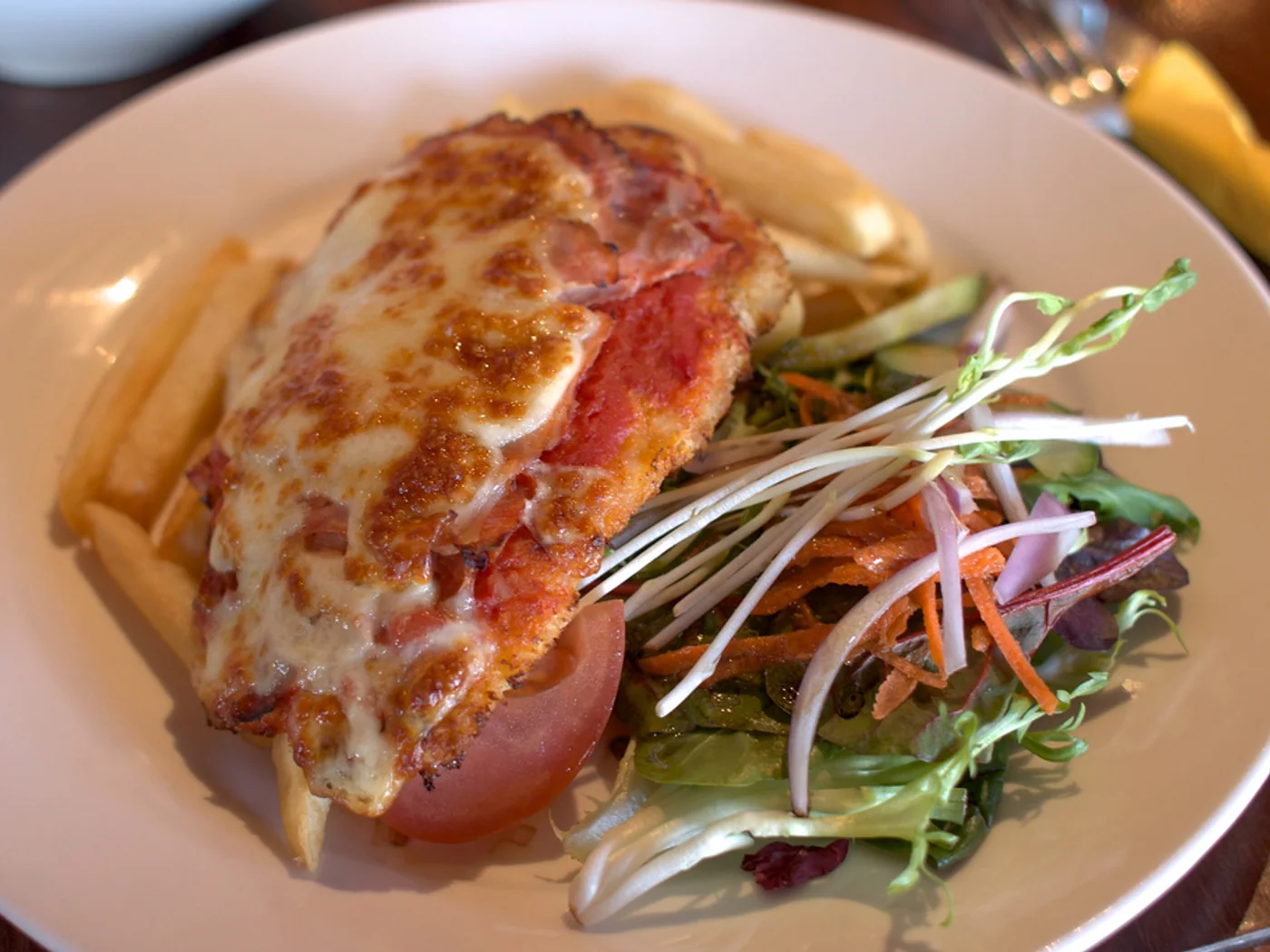 Chicken Parmigiana prepared recipe