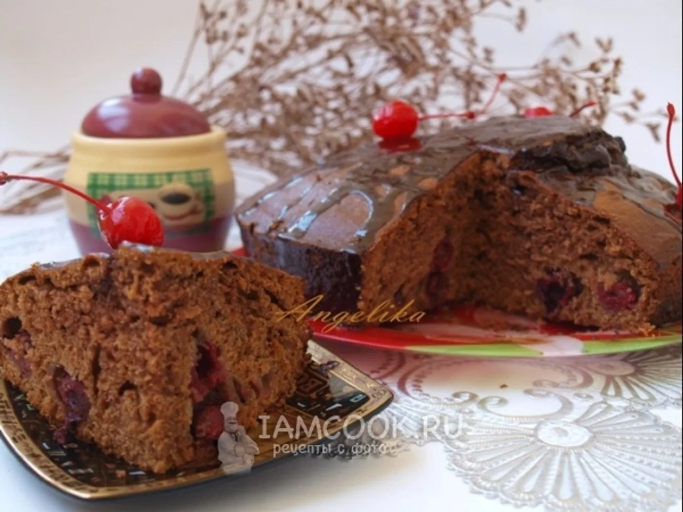 Chocolate muffin with cherry recipe