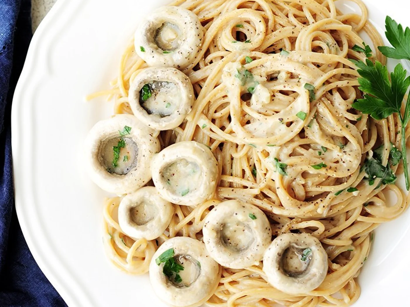 Creamy Mushroom Pasta prepared recipe
