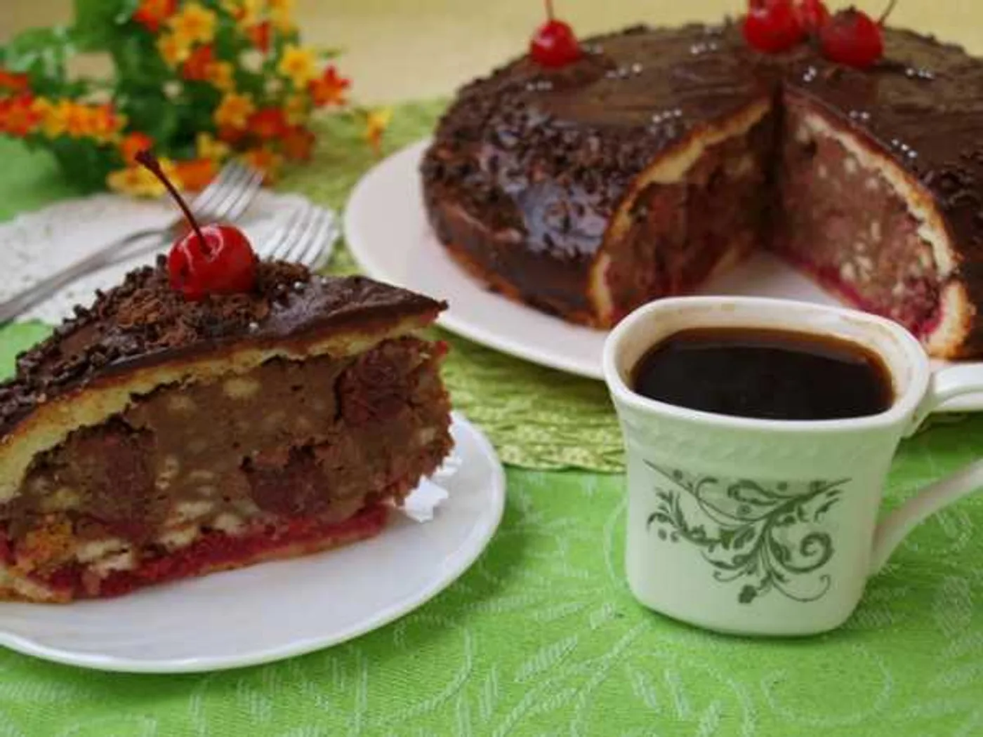 Drunk Cherry in Chocolate Cake recipe