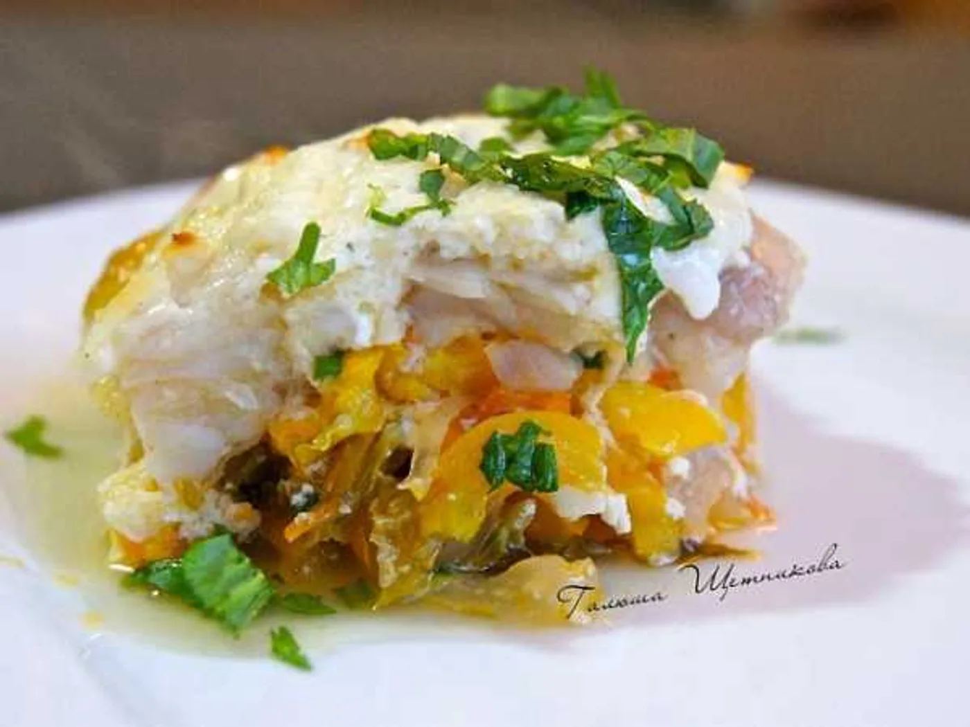 File pangasius baked in oven with vegetables recipe