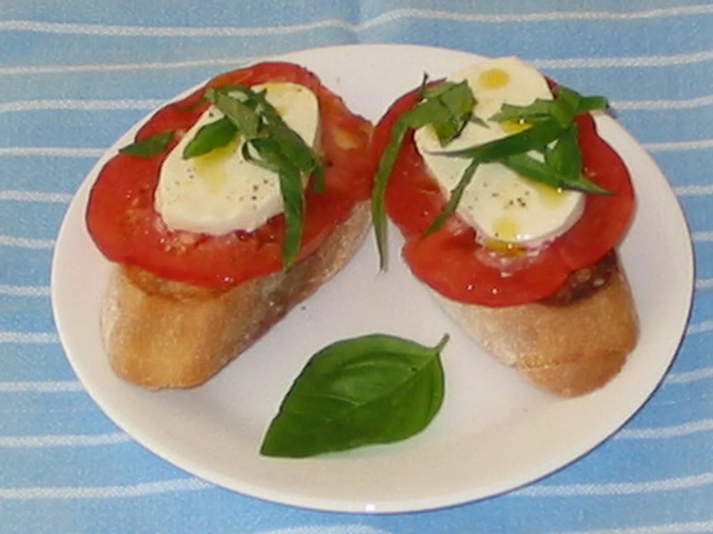 Fresh Mozzarella Bruschetta prepared recipe