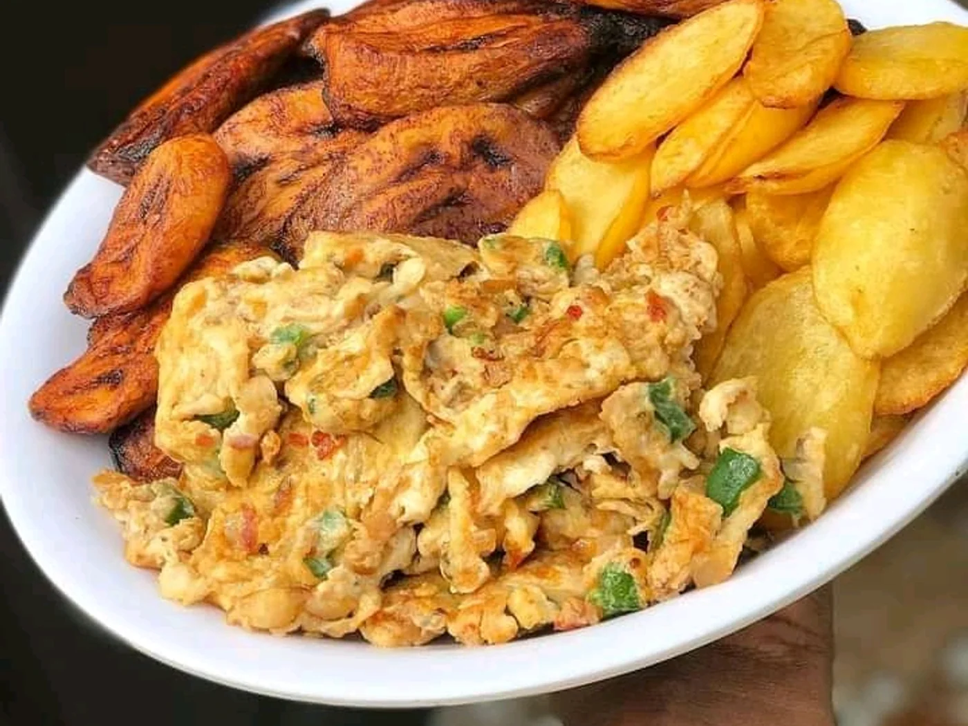 Fried Plantain and Egg prepared recipe