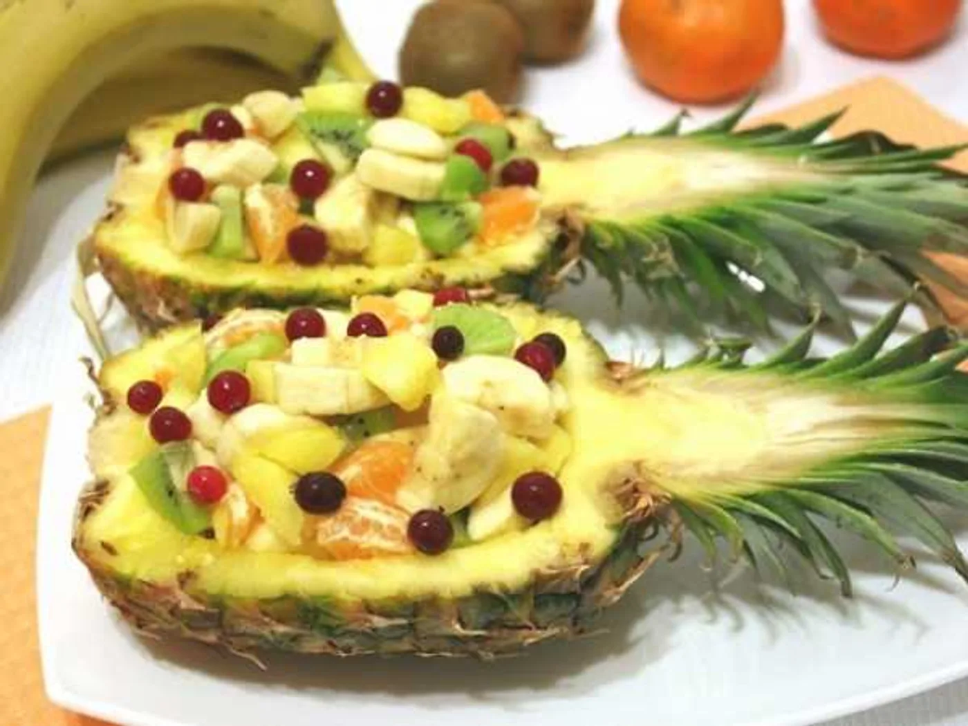 Fruit salad in pineapple recipe