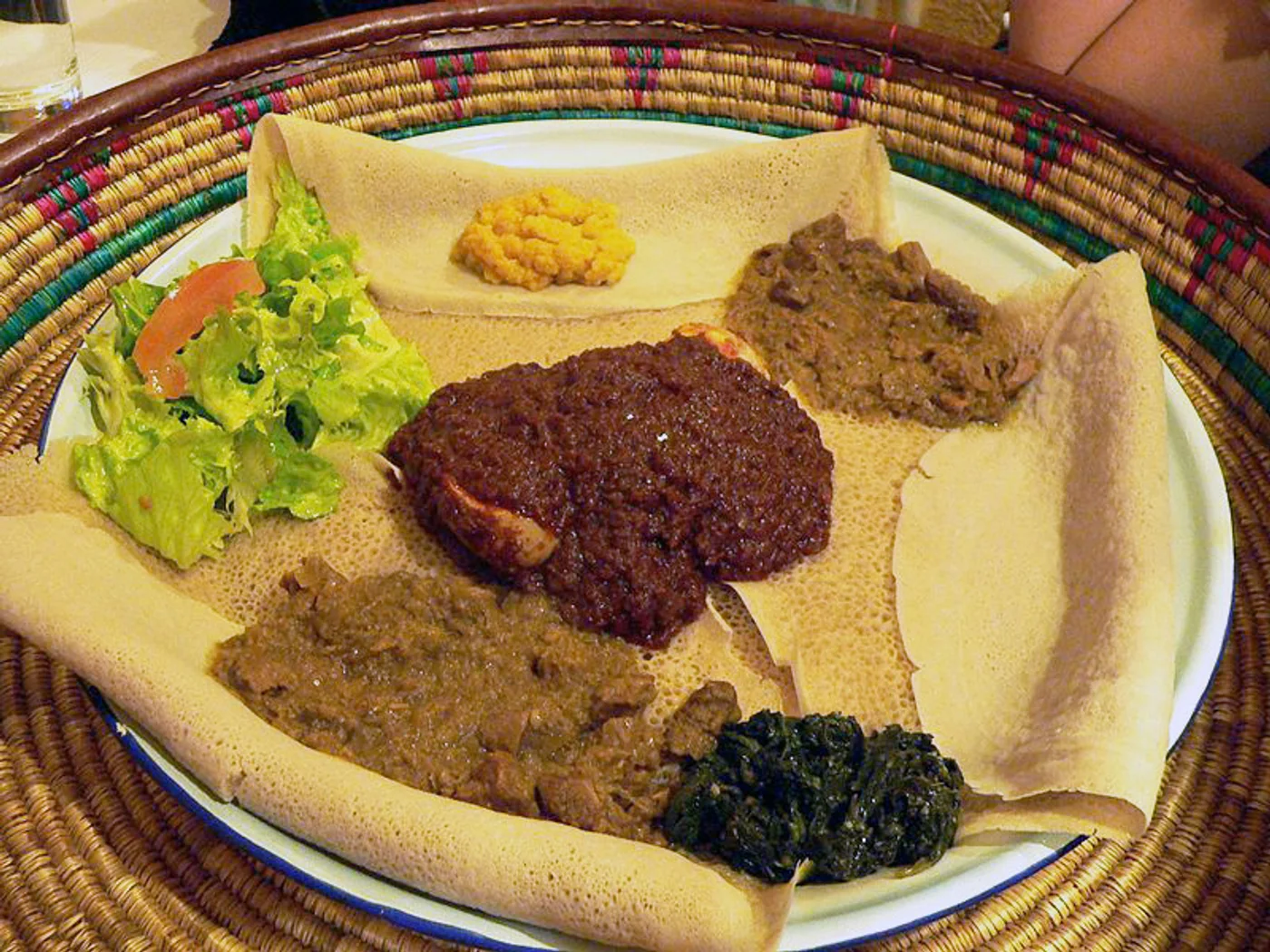 Injera (Ethiopian Teff Flatbread) prepared recipe