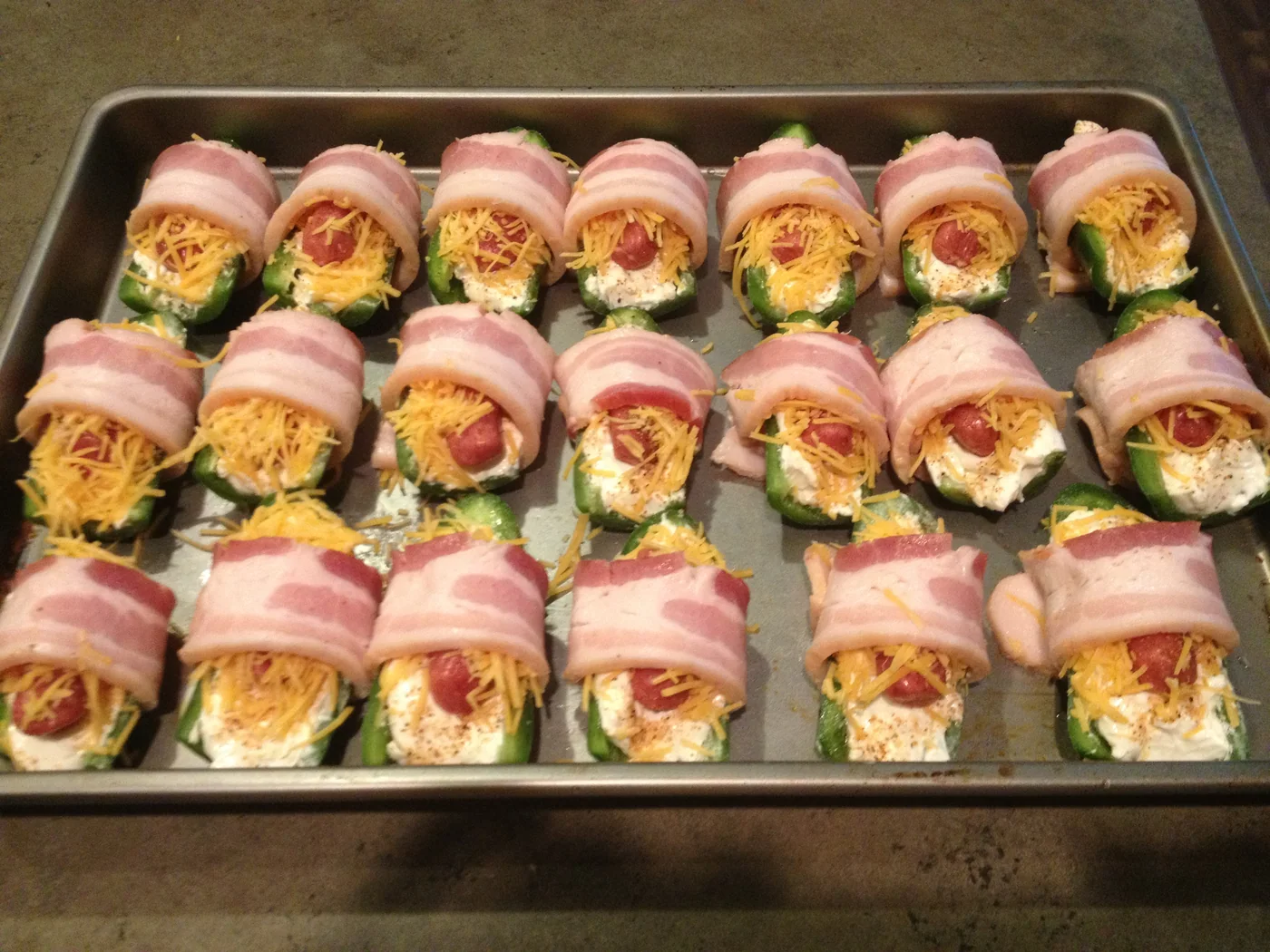 Jalapeno Sausage and Bacon Appetizers (Atomic Buffalo Turds) prepared recipe