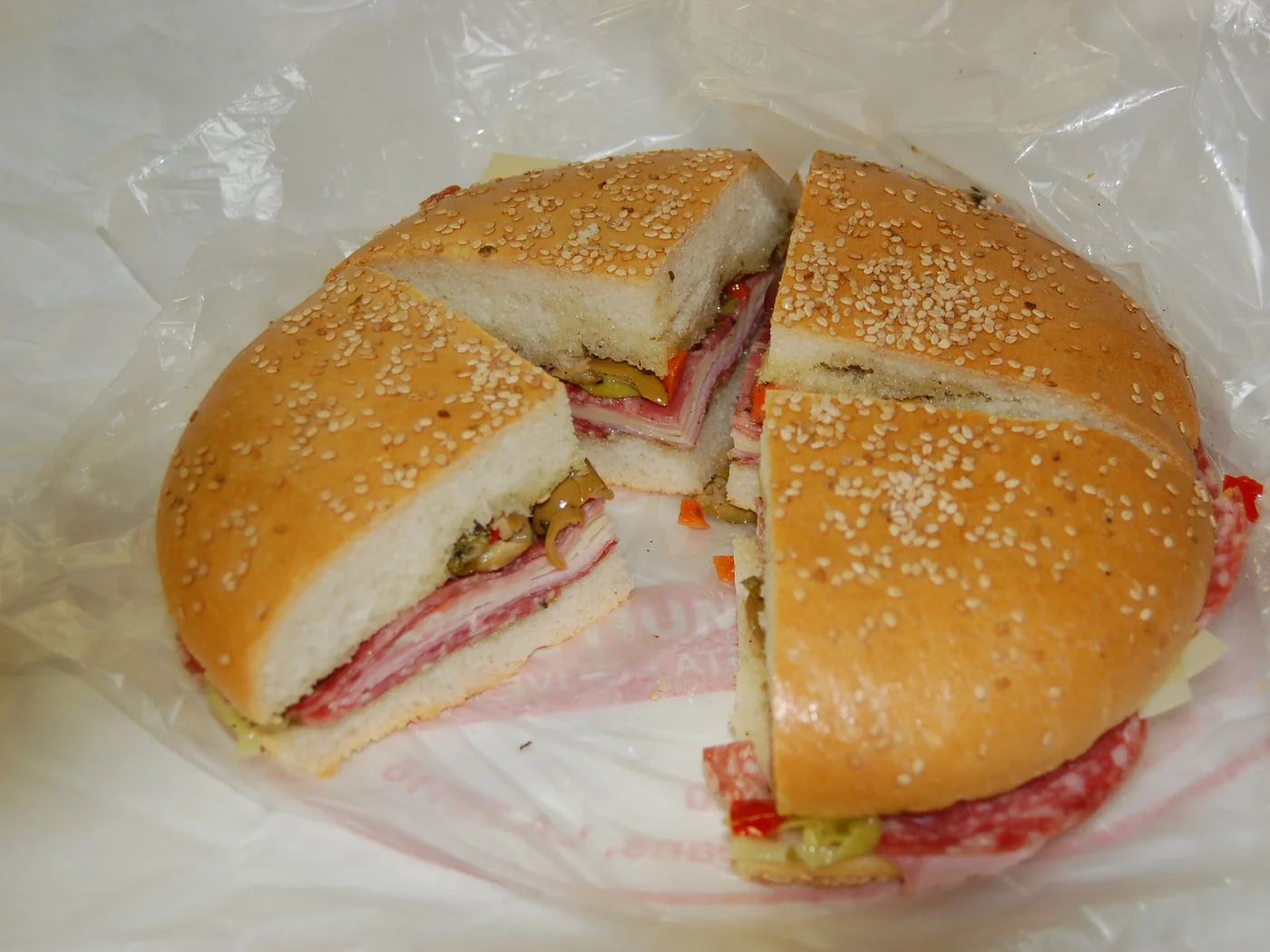 Muffuletta Sandwich prepared recipe