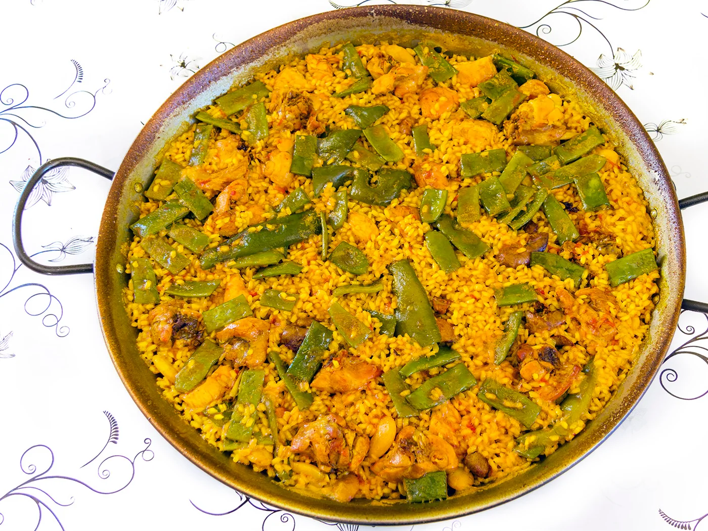 Paella Valenciana prepared recipe