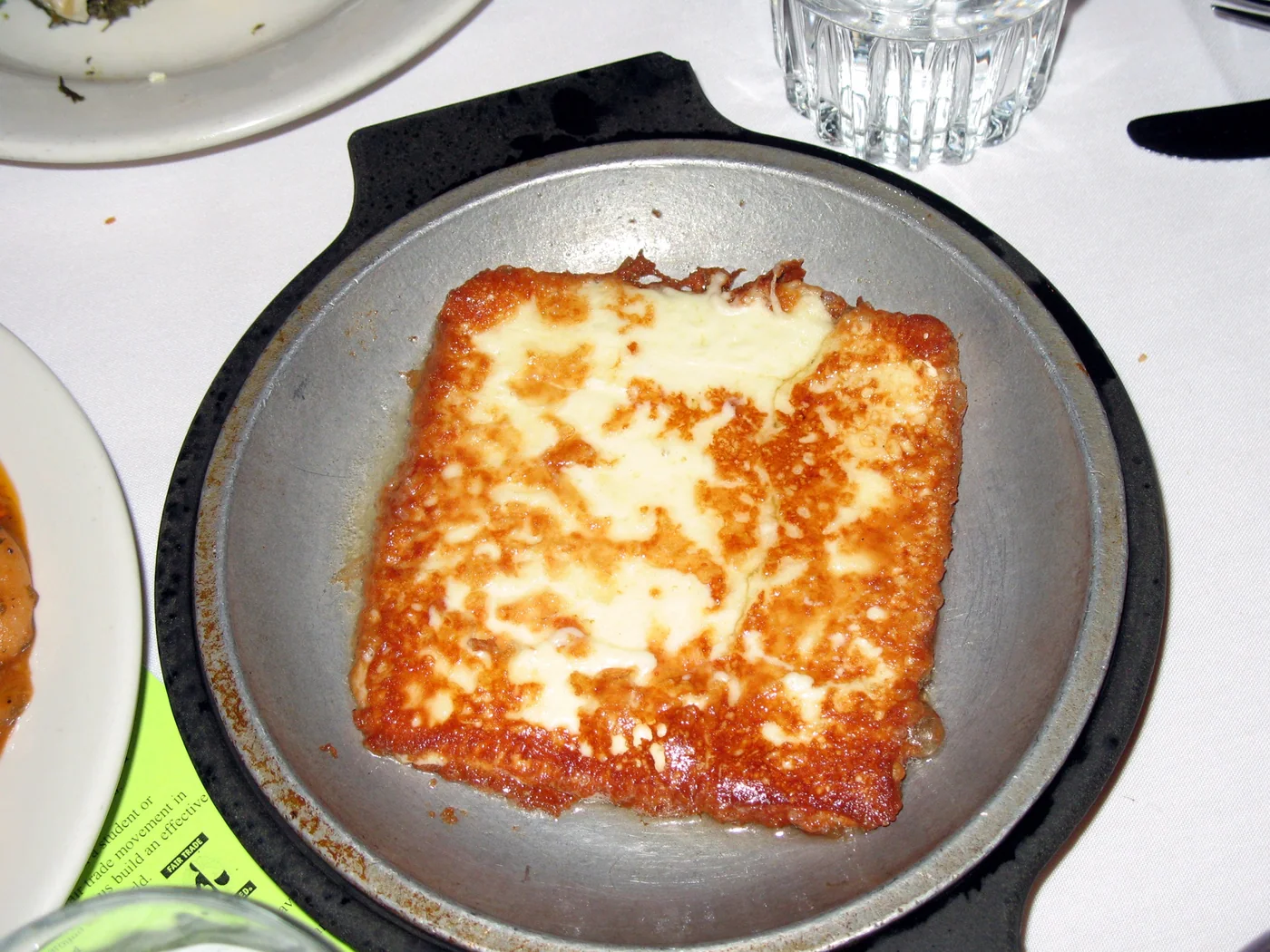 Pan-Fried White Brined Cheese (Saganaki) prepared recipe