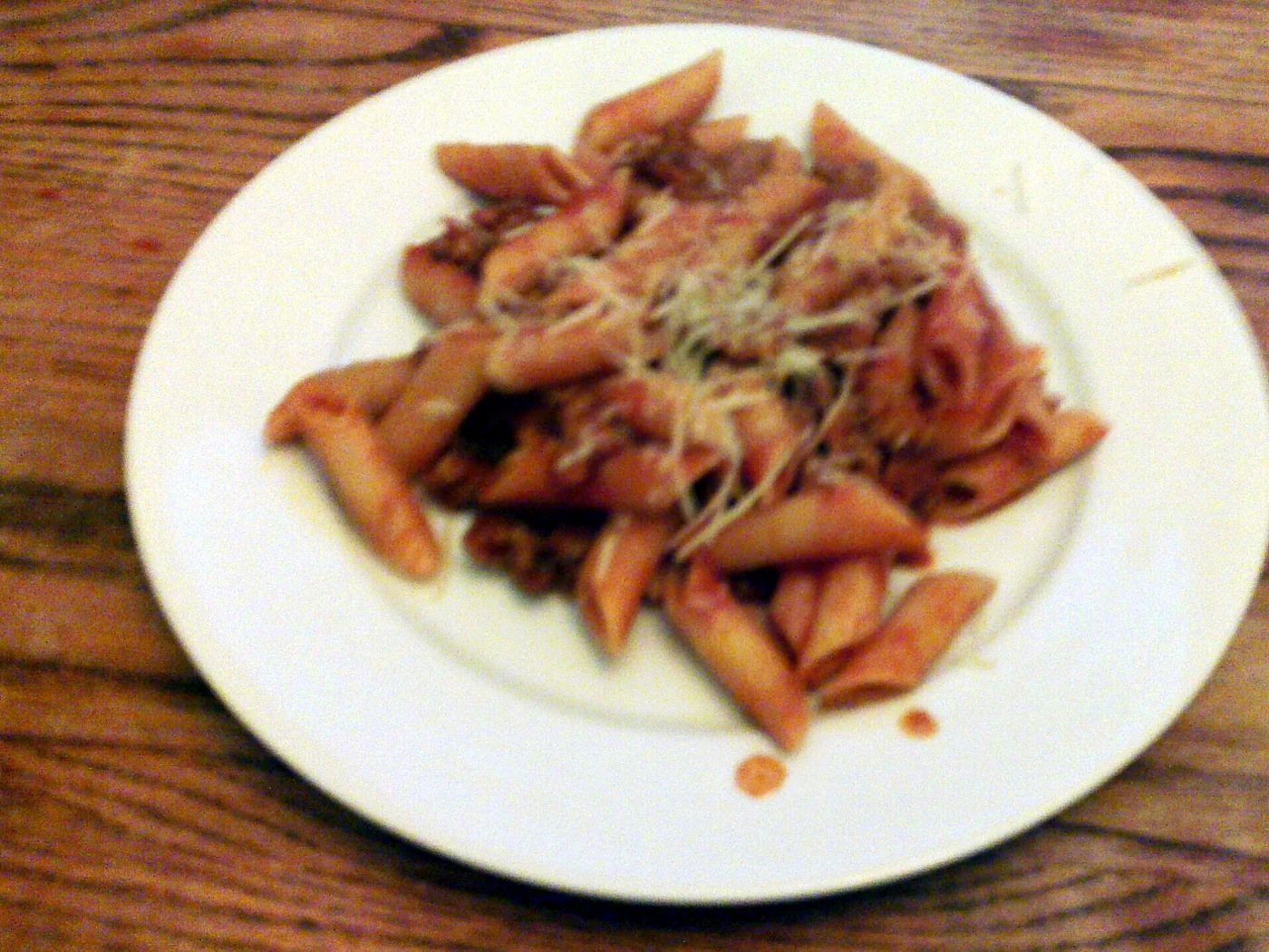 Penne with Hearty Meat Sauce prepared recipe
