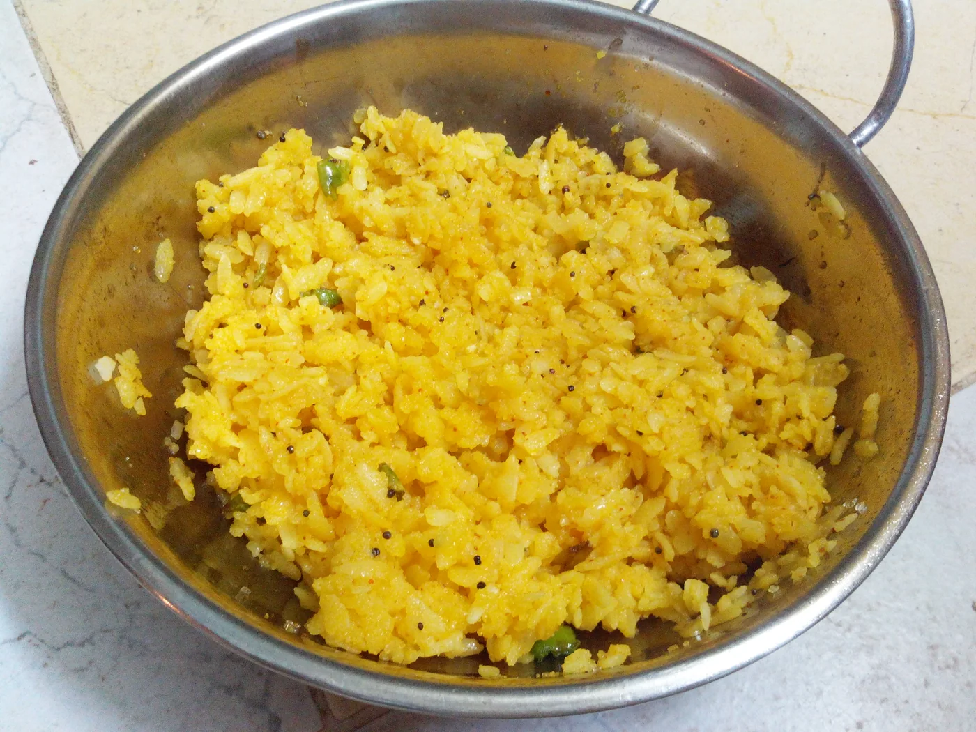 Pohe (Spiced Flattened Rice) prepared recipe