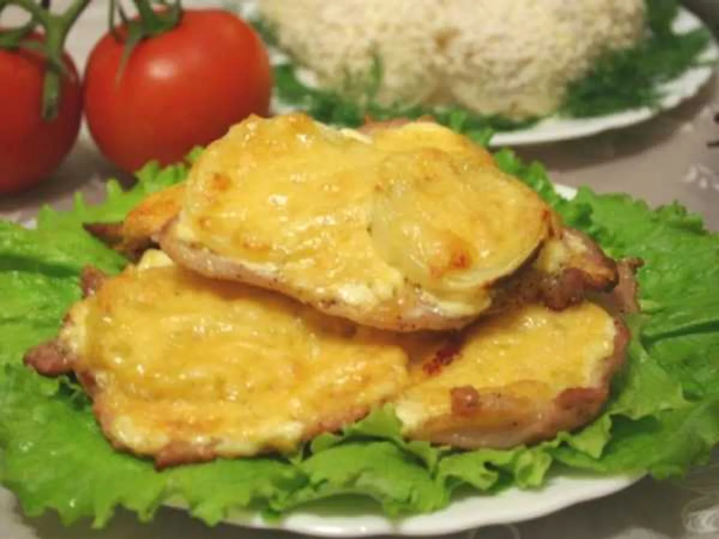 Pork chops under cheese in oven recipe