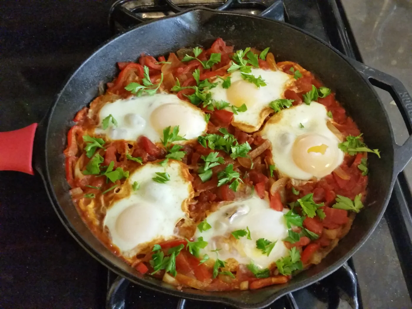Shakshuka bil Lahm (Libyan Meat Shakshuka) prepared recipe