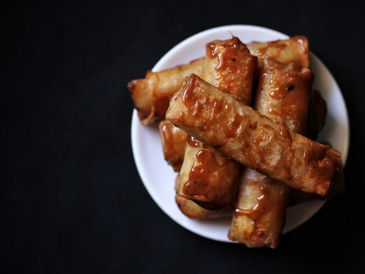 Turon (Filipino Plantain Spring Rolls) prepared recipe