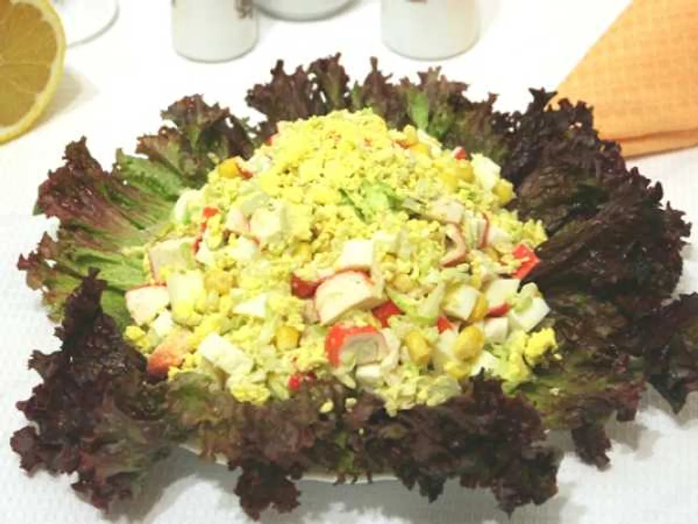 Beijing cabbage salad and crab sticks recipe