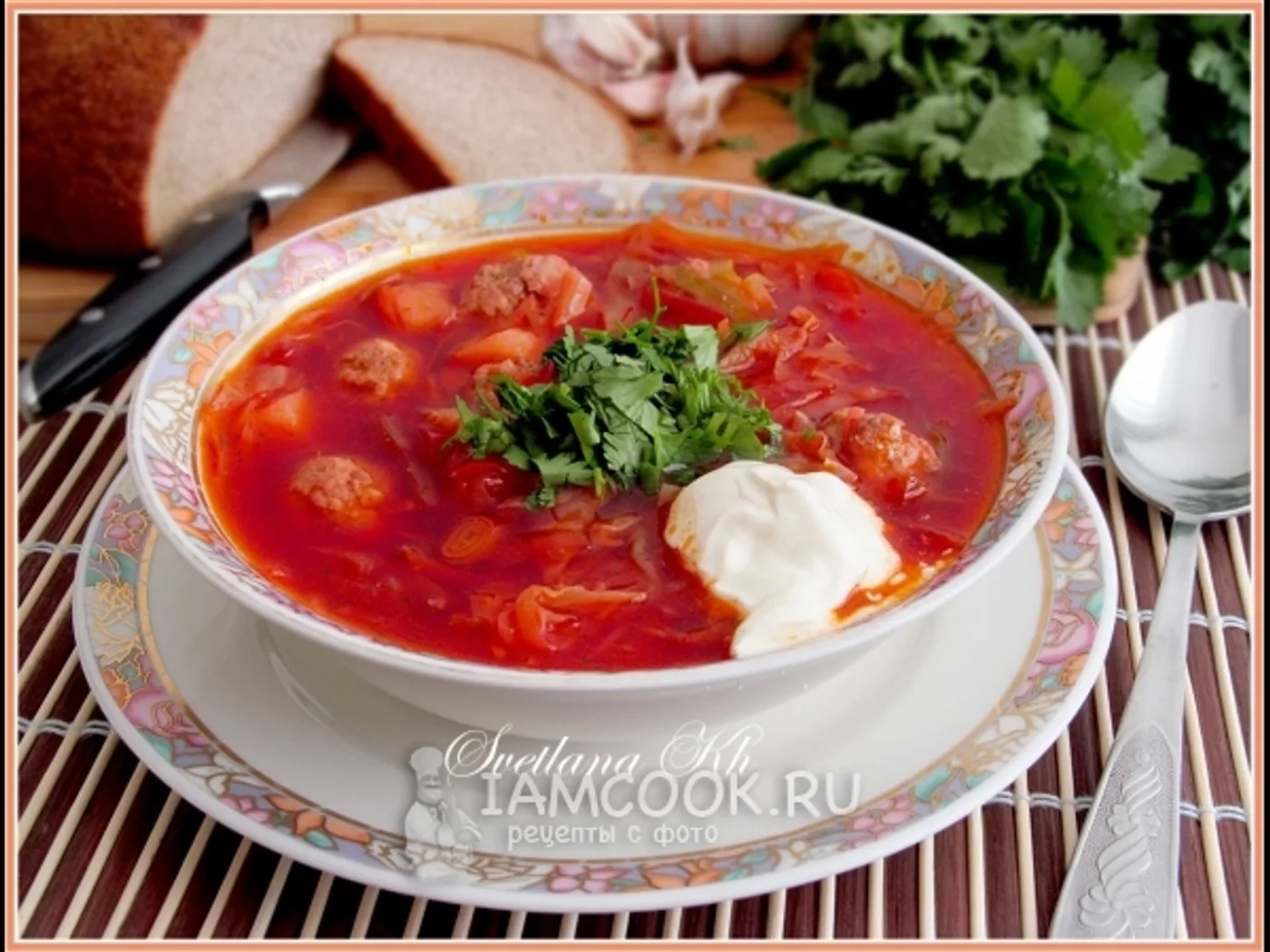 Borscht with meatballs recipe