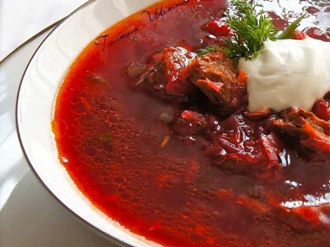 Borscht with veal recipe