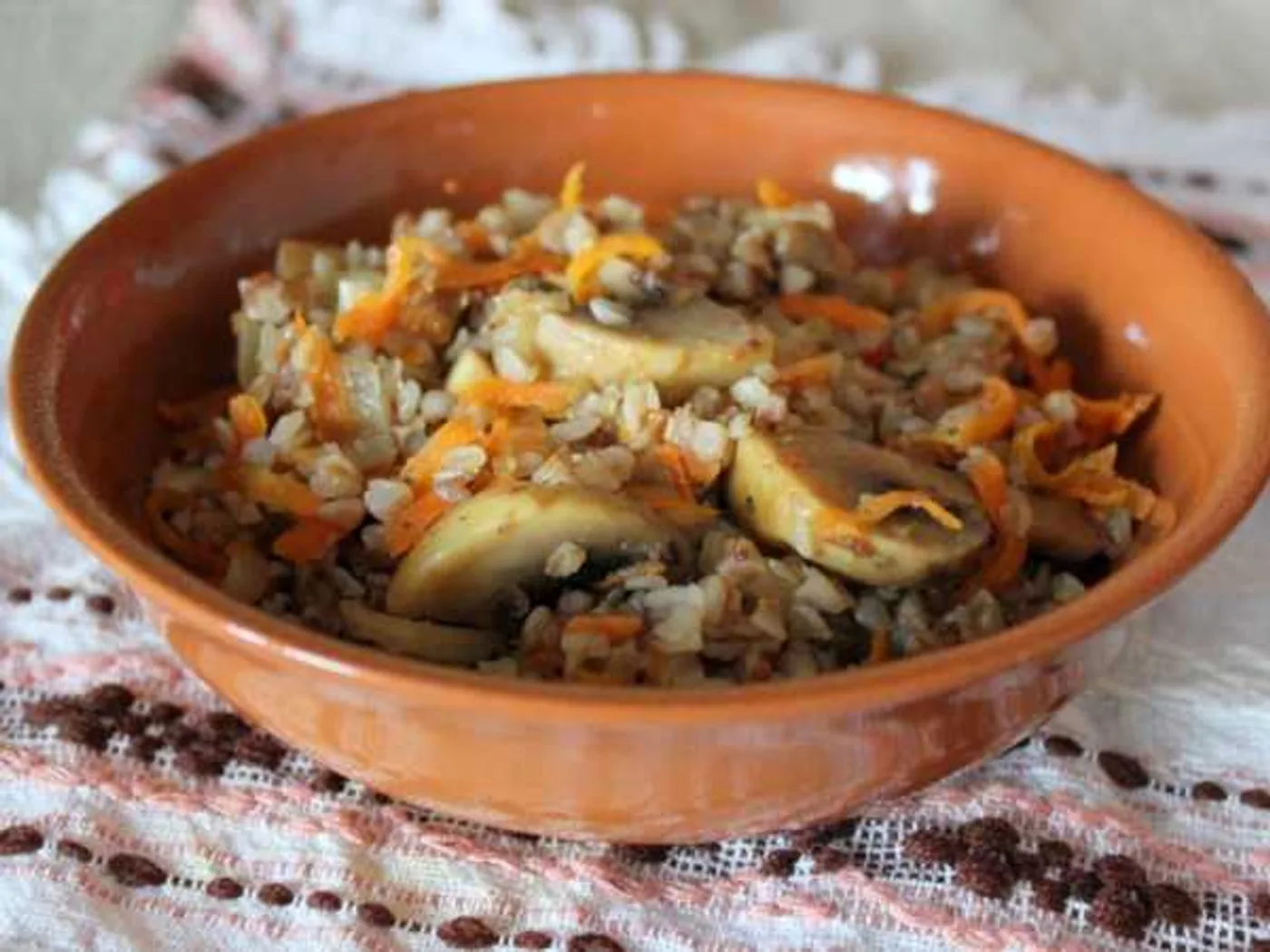 Buckwheat with mushrooms (champignons) recipe