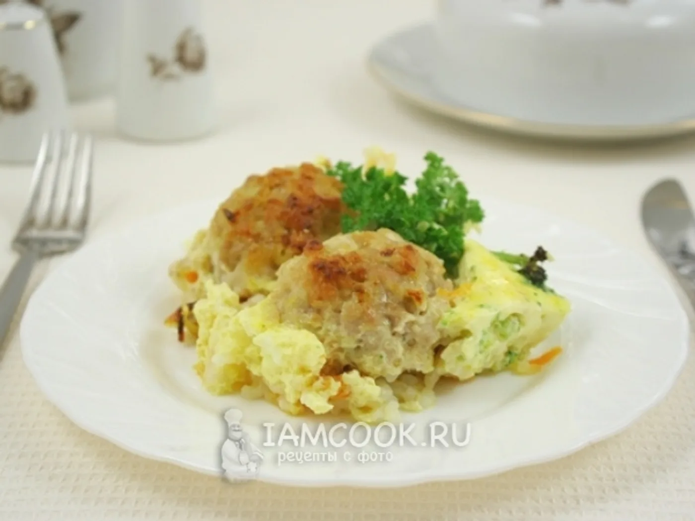 Casserole with meat "collars" recipe