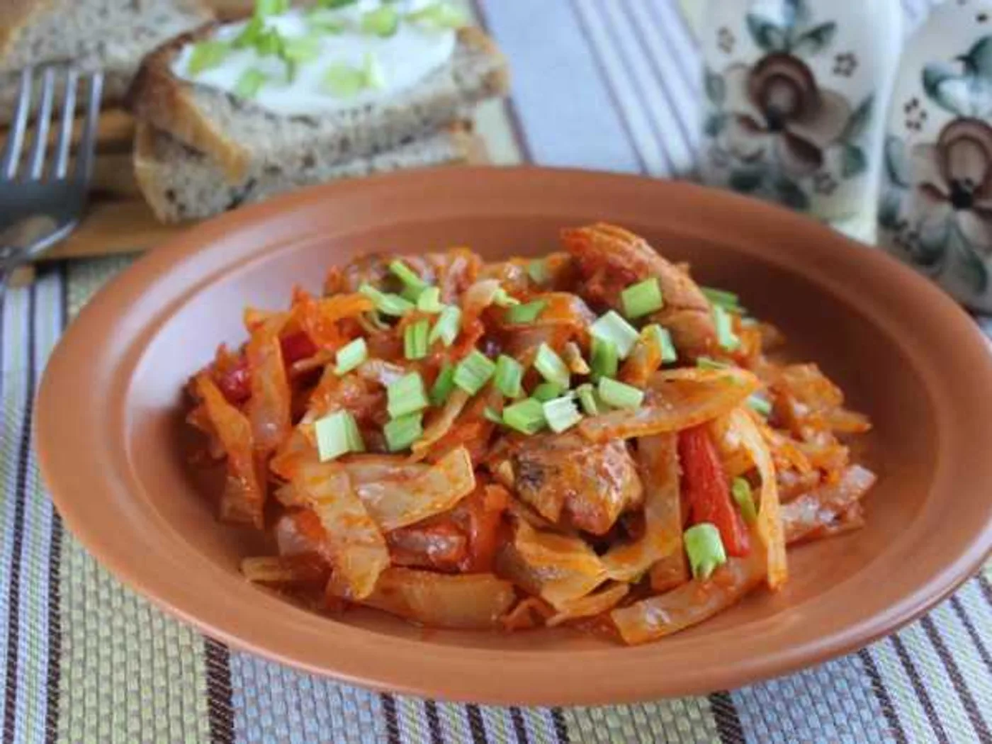 Cauliflower stew with chicken recipe