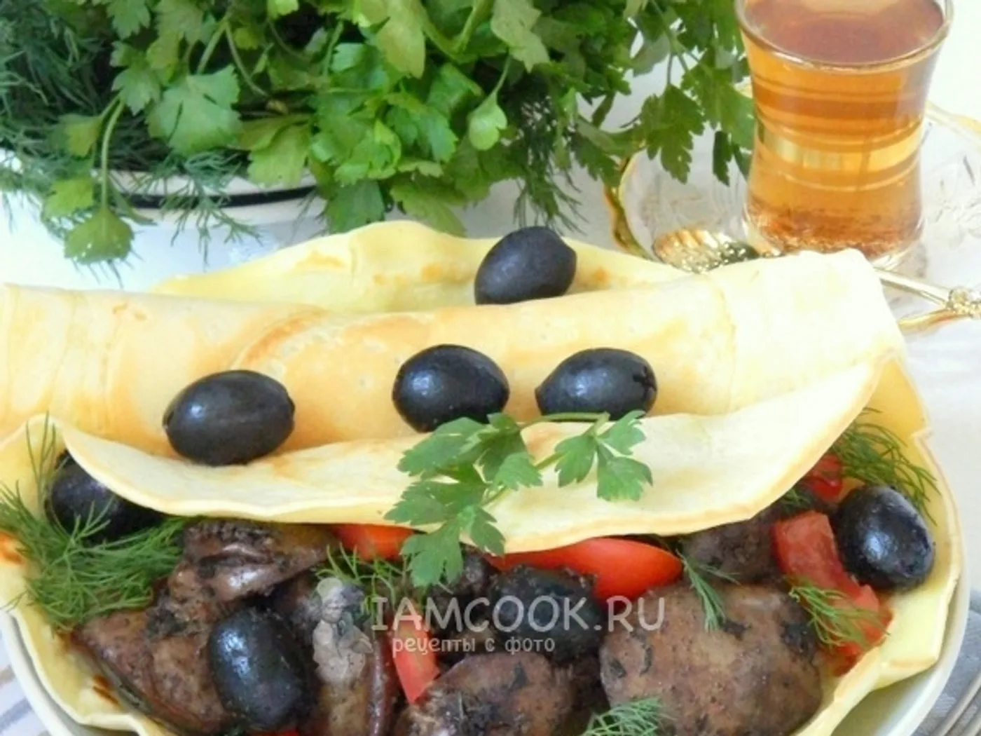 Chicken liver fried in pancakes recipe