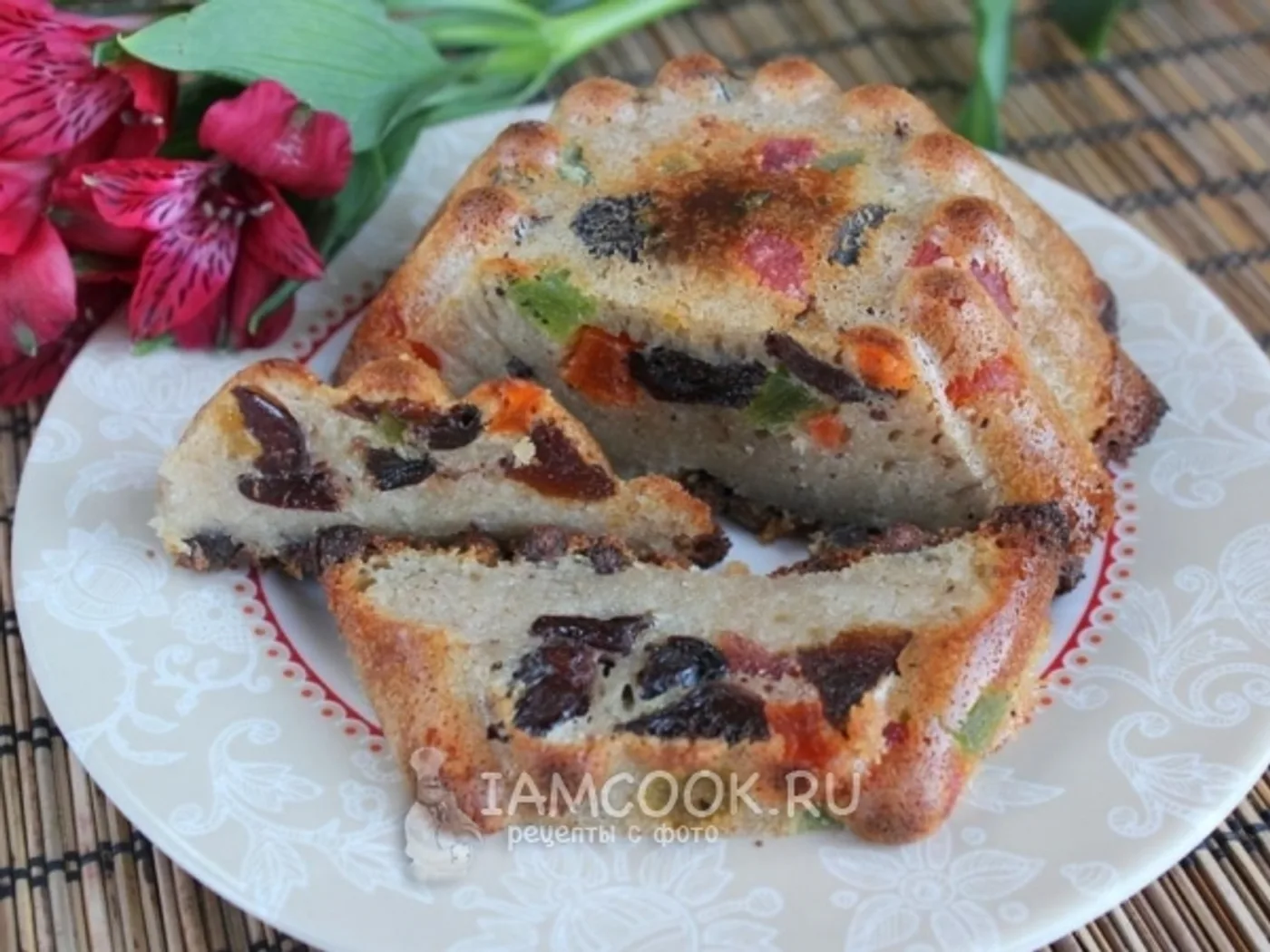 English pudding with cereal and dried fruit recipe