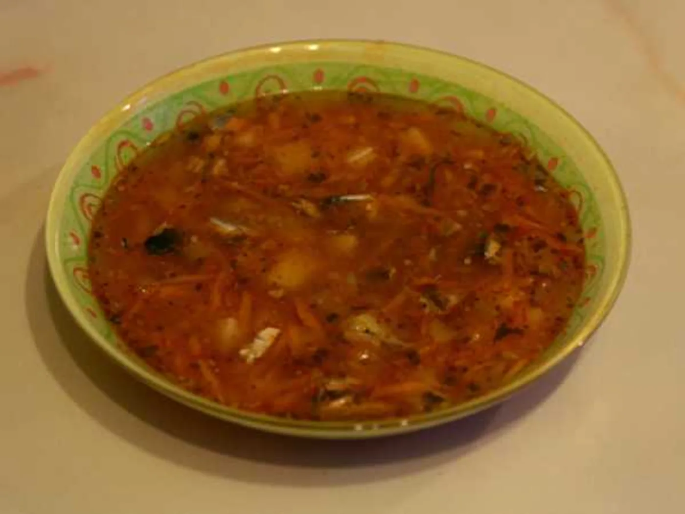 Fish soup made from canned saury recipe