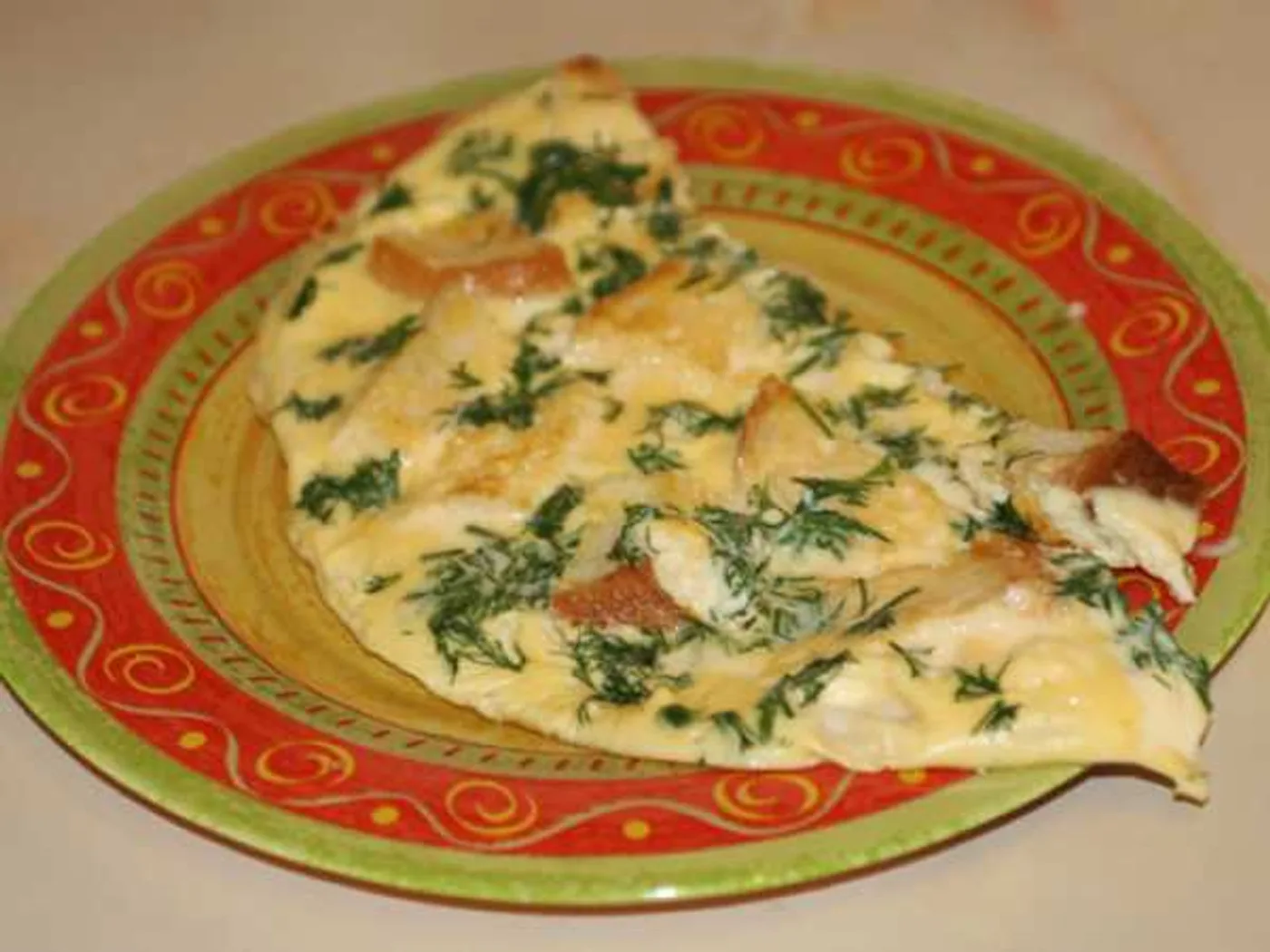 Fluffy omelet with croutons recipe