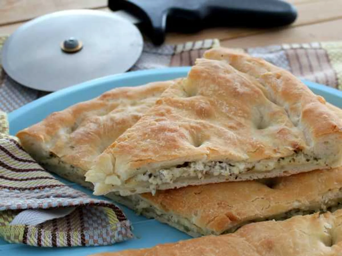 Focaccia with cheese and cottage cheese recipe