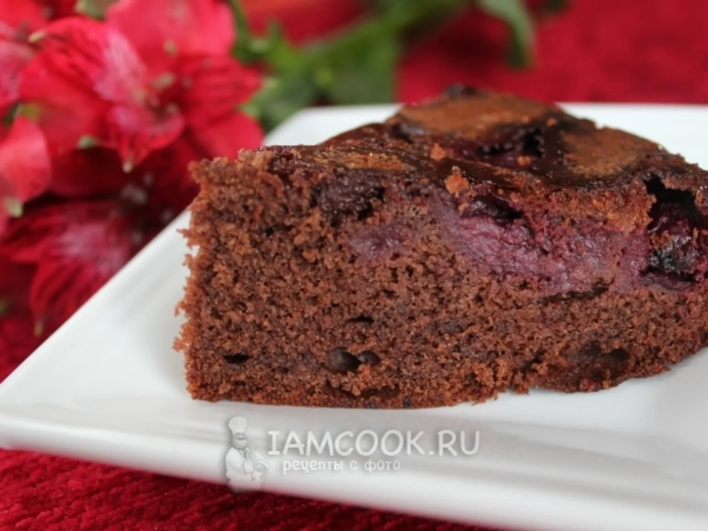 French chocolate cake with cherry recipe