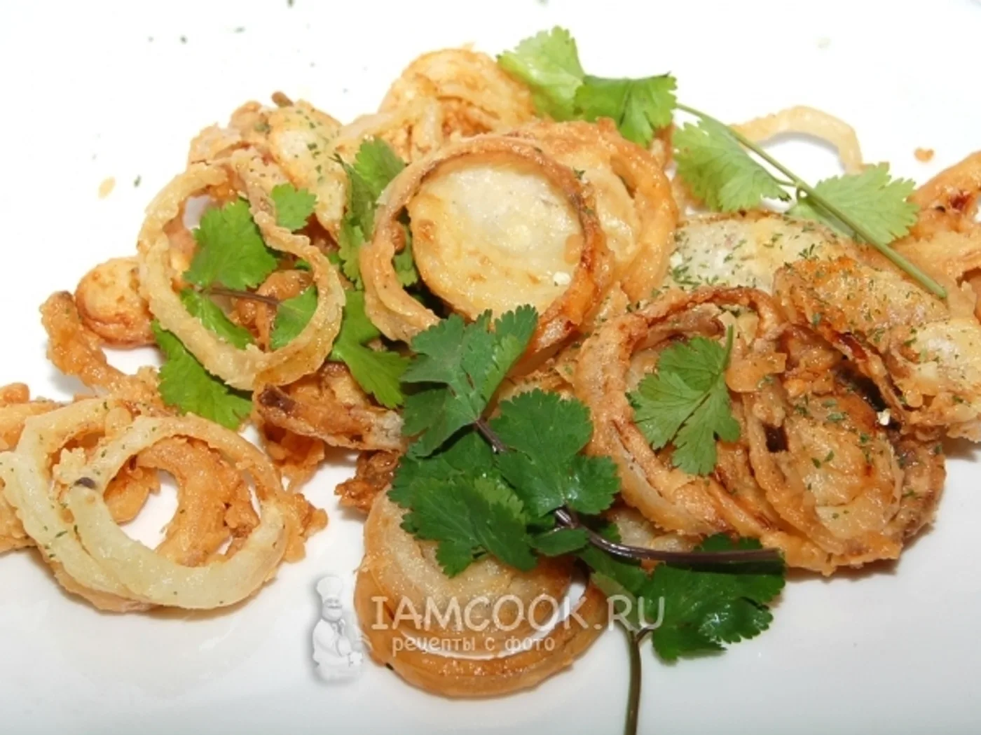 Fried onion rings in flour recipe