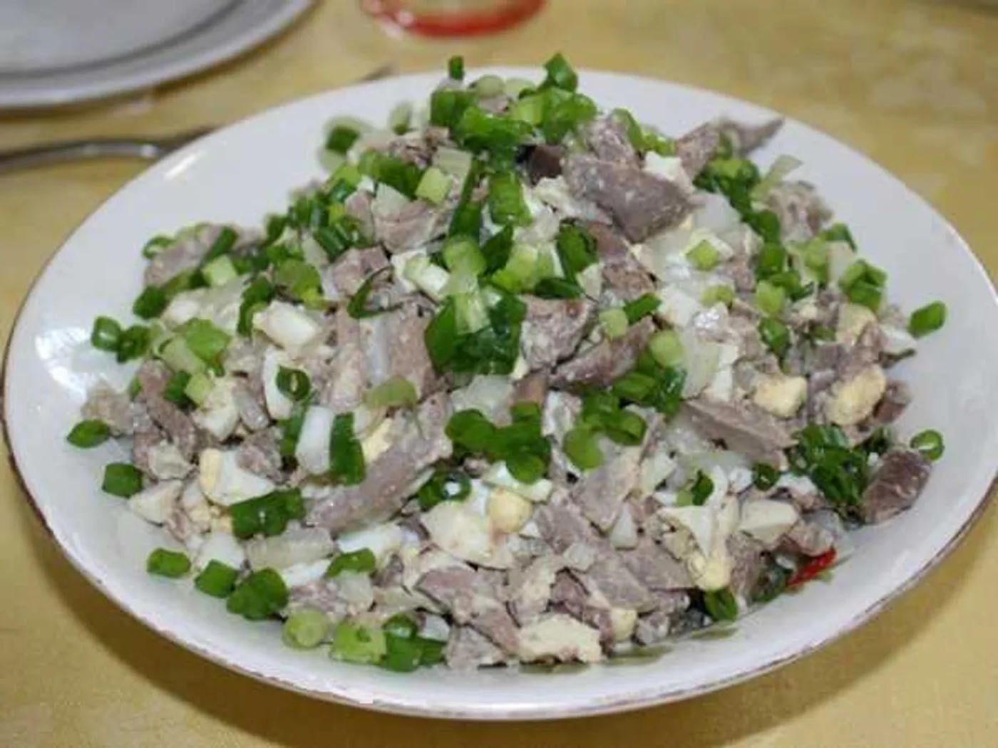 Jewish salad with chicken giblets and eggs recipe