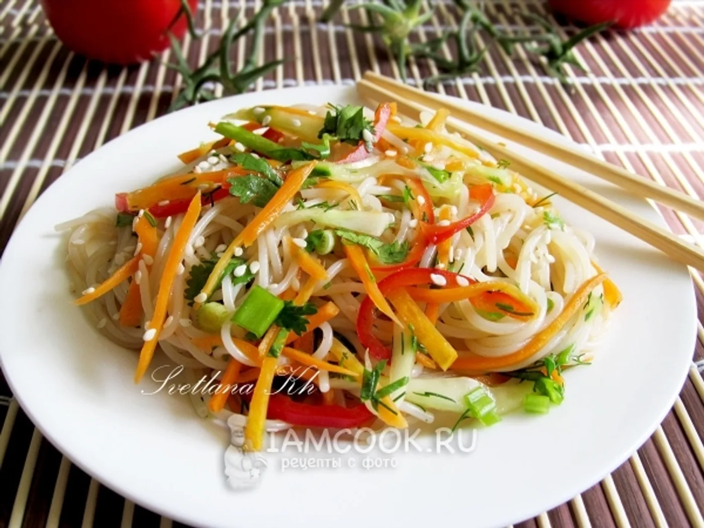Korean rice noodle salad recipe