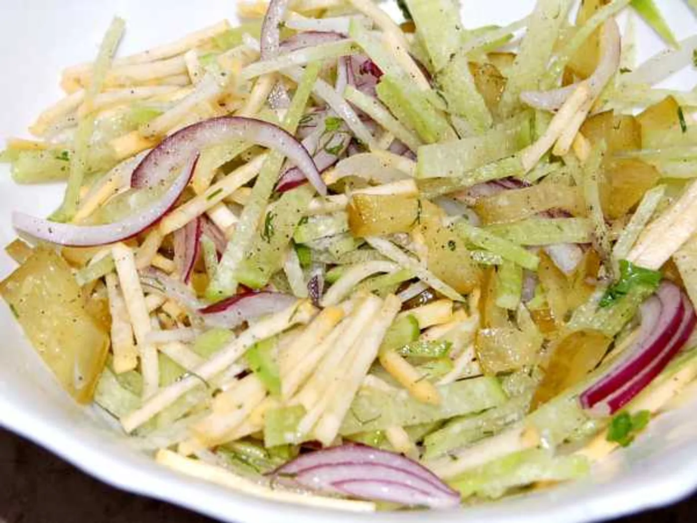 Lenten salad of green radish and turnips recipe