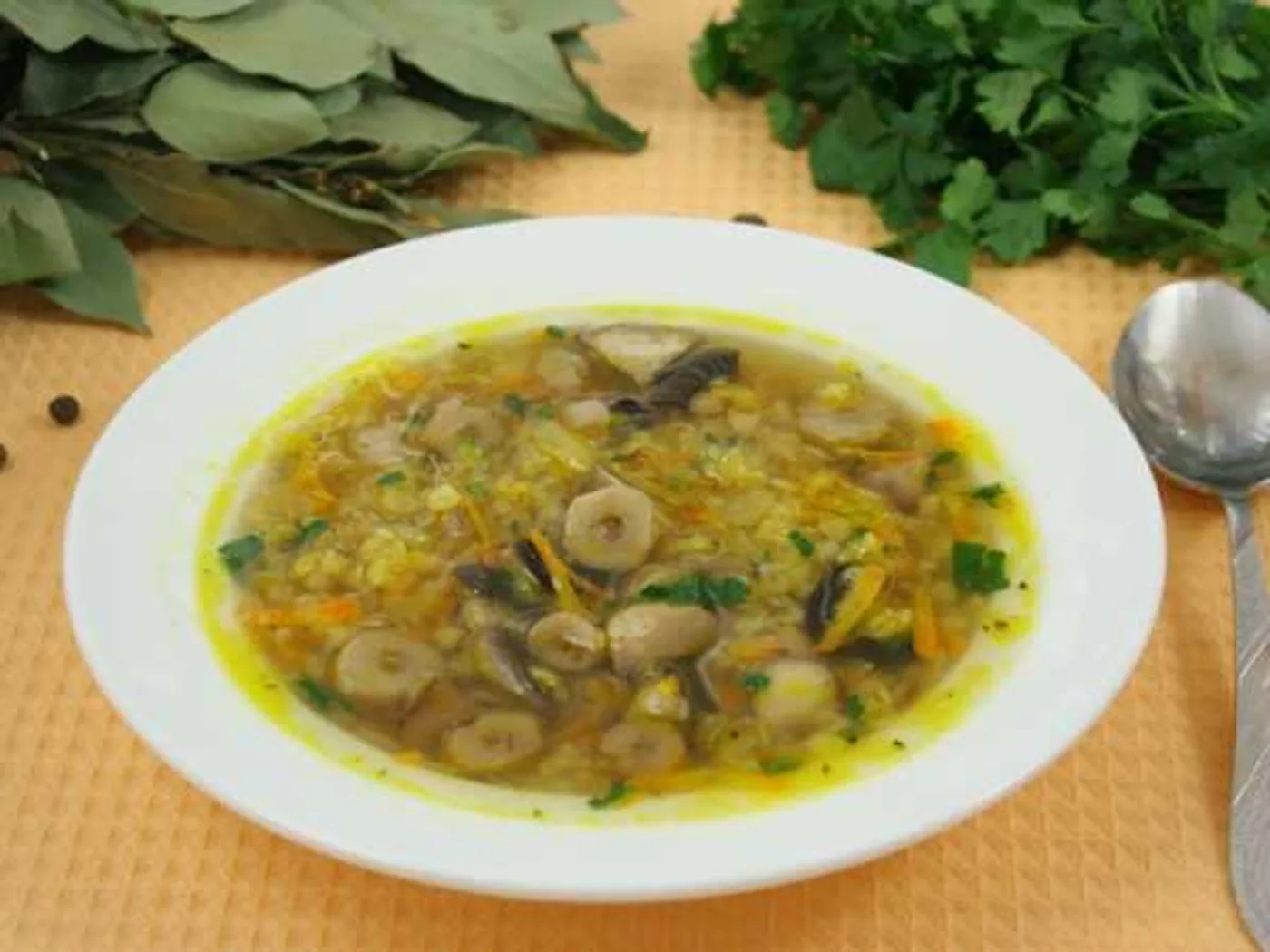 Lentils and mushroom soup recipe