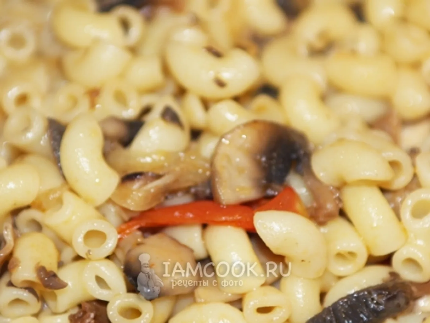 Macaroni with mushrooms and cheese recipe