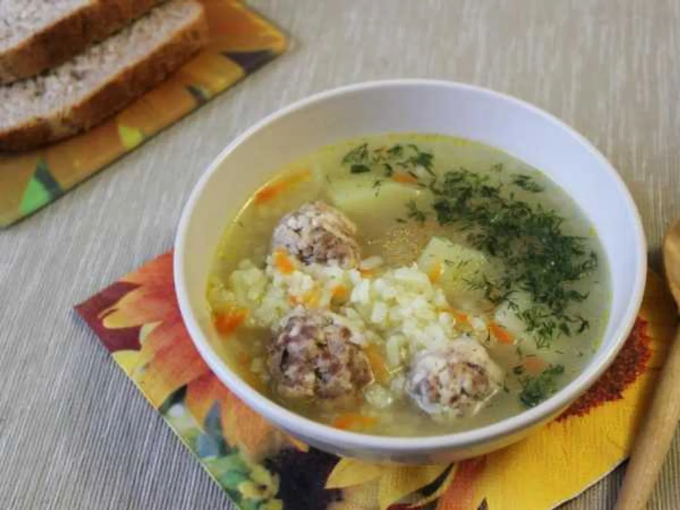 Meatball and rice soup recipe