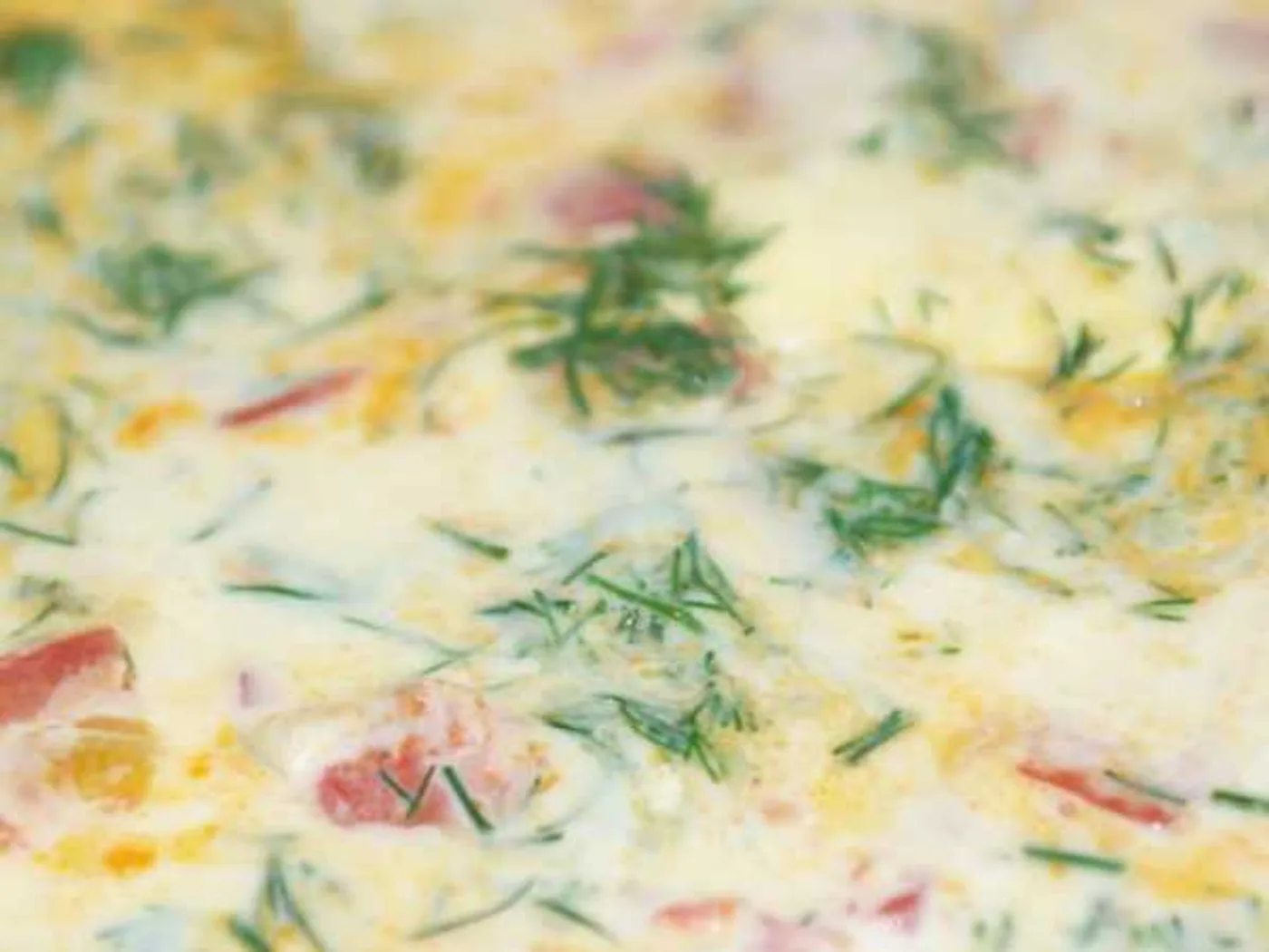 Omelette with tomatoes, onions and dill recipe