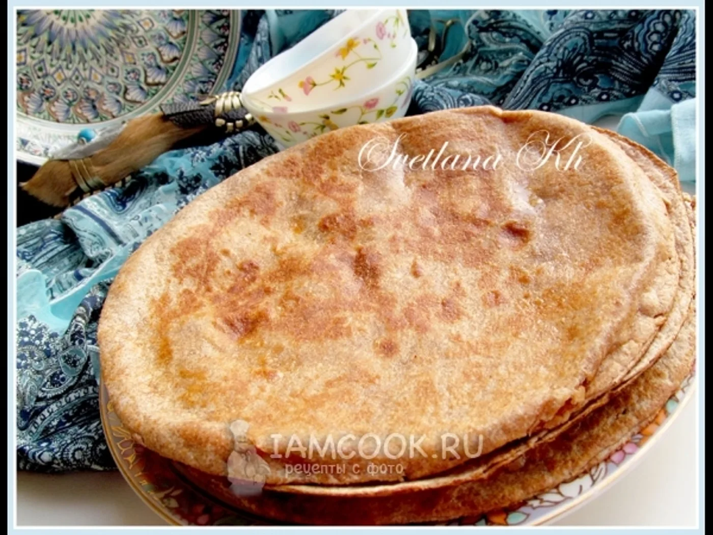 Oriental flatbreads with greens recipe