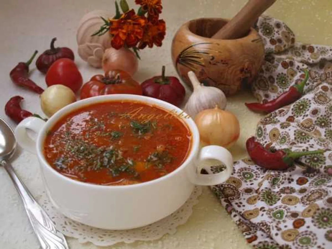 Oriental-style minced meat soup recipe