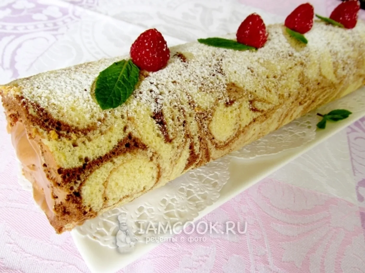 Patterned chocolate roll recipe
