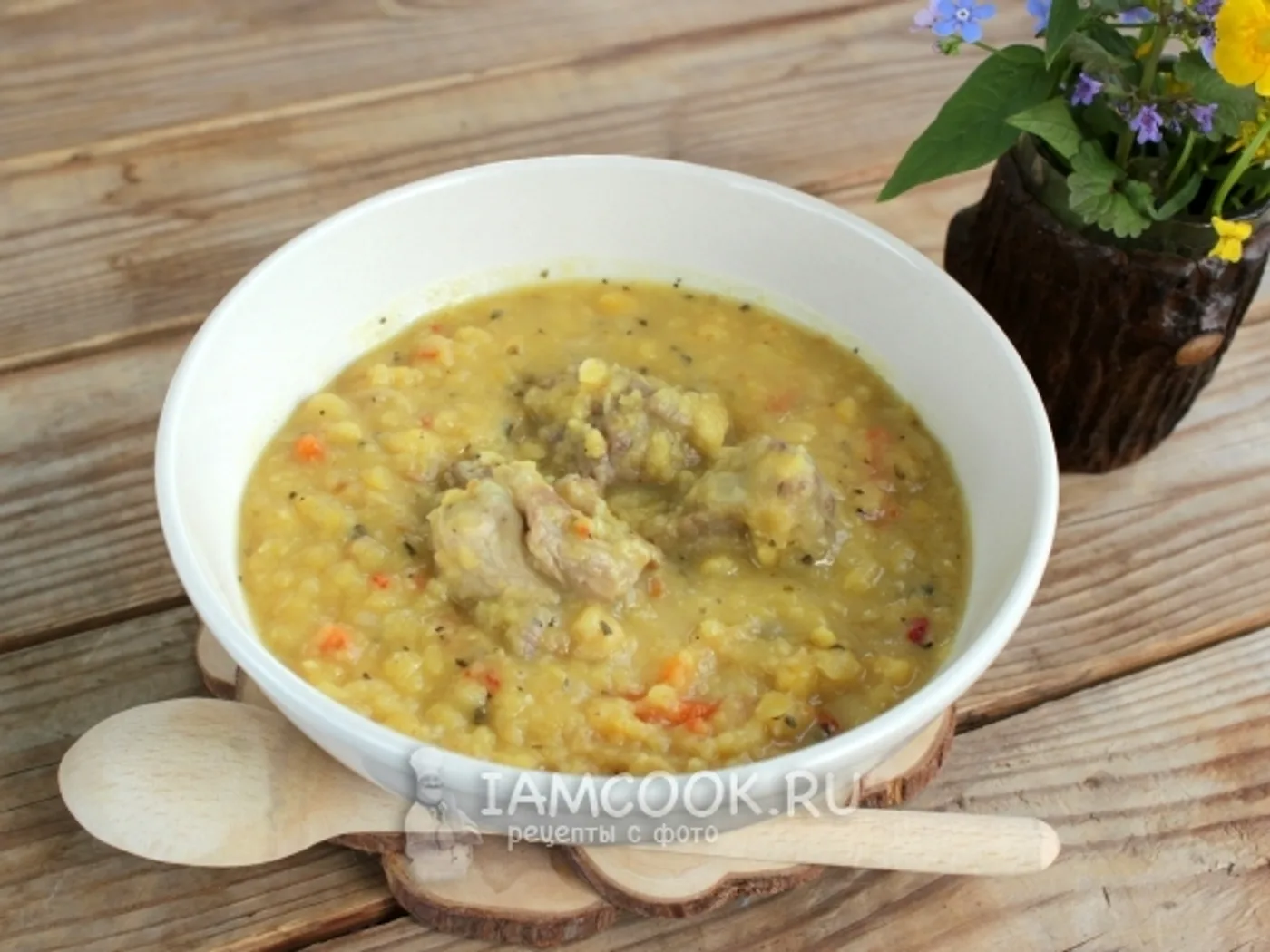 Pea porridge with meat recipe
