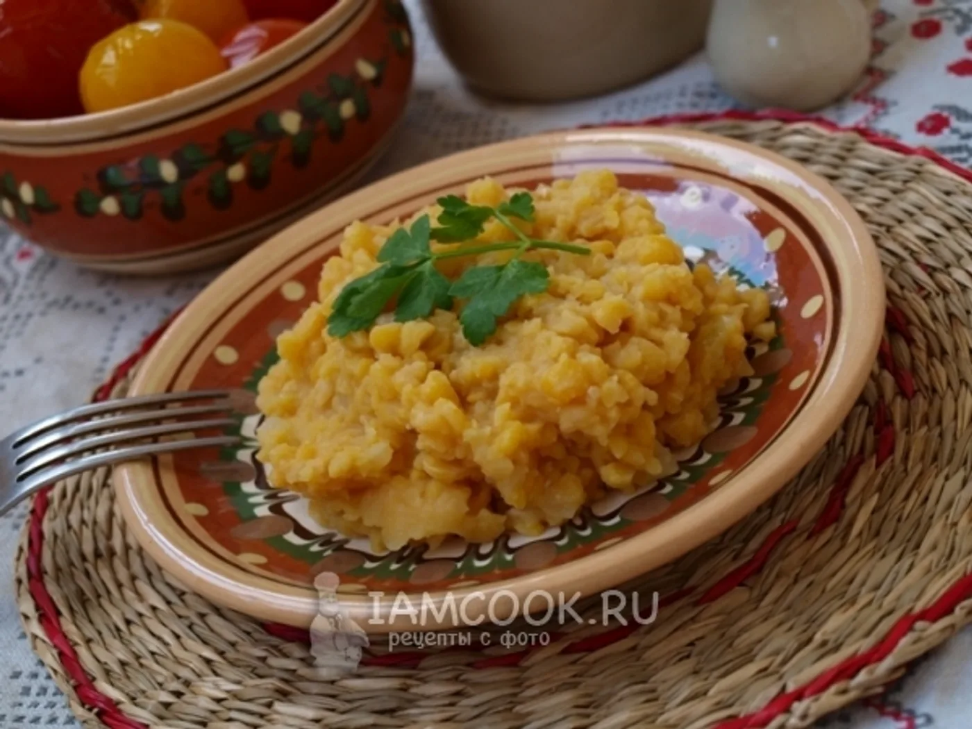 Pea porridge with onions recipe