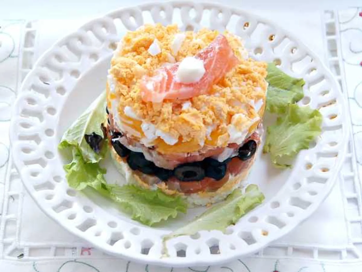 Pearl salad with salmon recipe