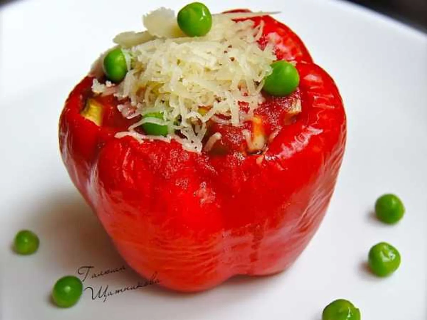 peppers stuffed with meat and peas recipe