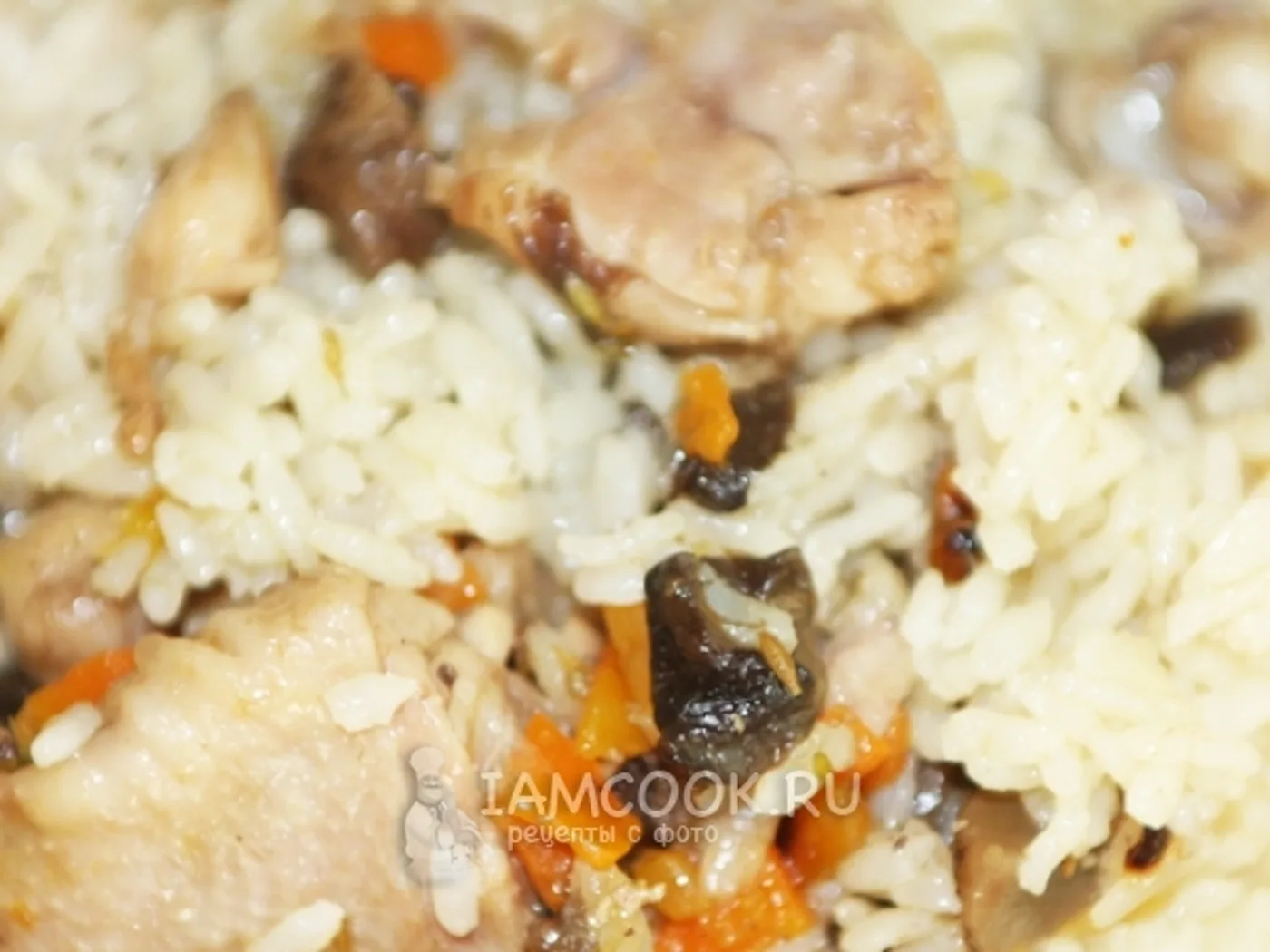 Plov with chicken and mushrooms recipe